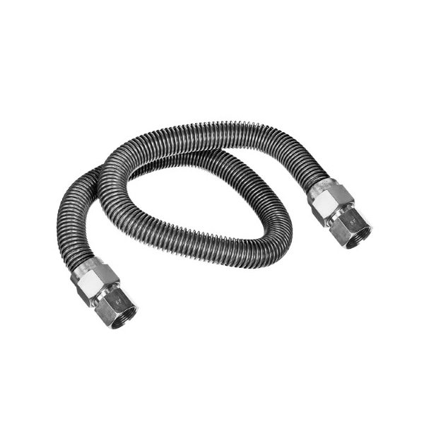 Flextron Gas Line Hose 1/2'' O.D. x 60'' Length 1/2" x 3/8" FIP Fittings, Stainless Steel Flexible Connector FTGC-SS38-60E - main
